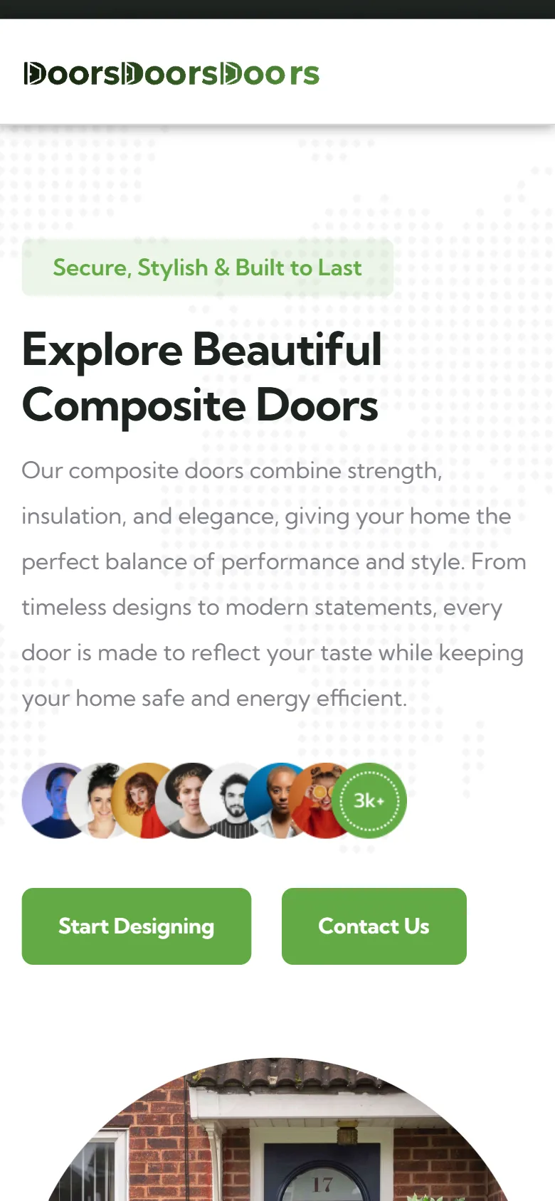 Doors Doors Doors website: mobile view