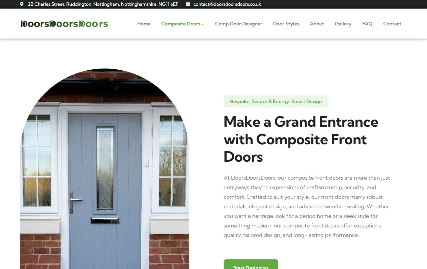Doors Doors Doors website: inside page