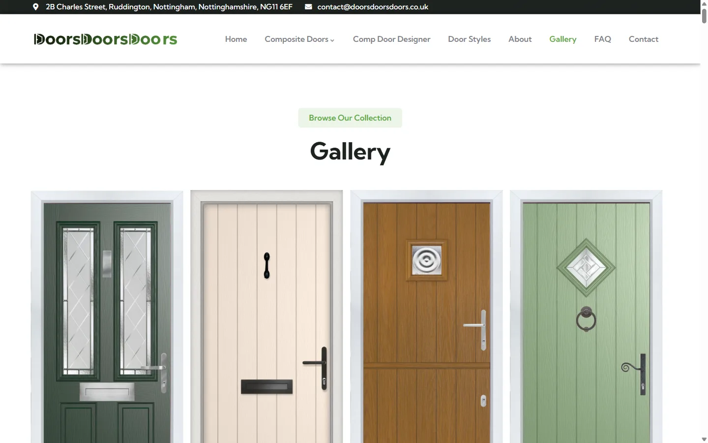 Doors Doors Doors website: inside page