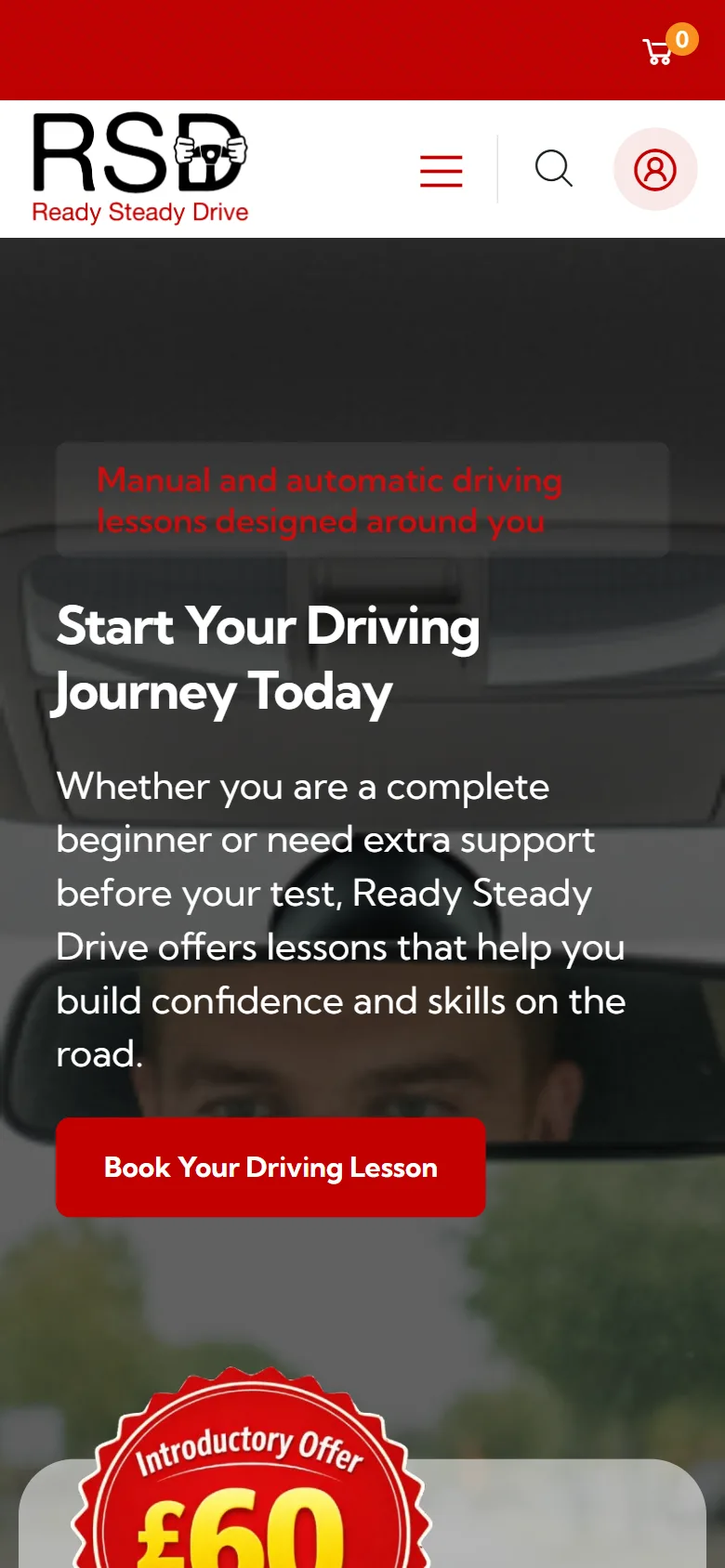 Ready Steady Drive website: mobile view
