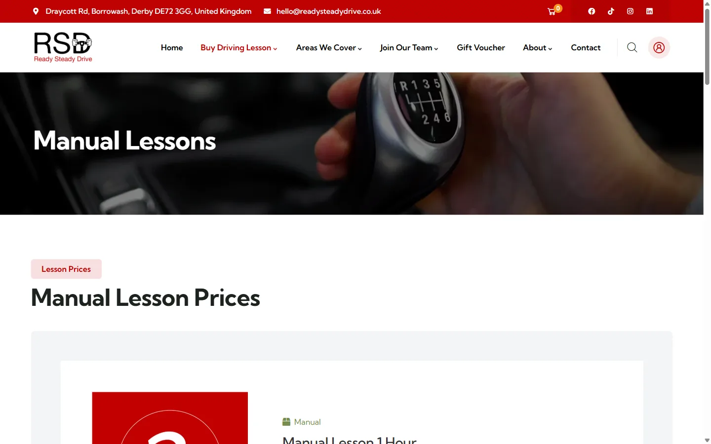 Ready Steady Drive website: inside page