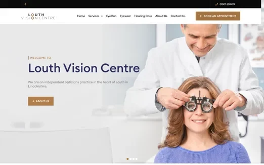 Louth Vision Centre Optician Website by Vimana Digital