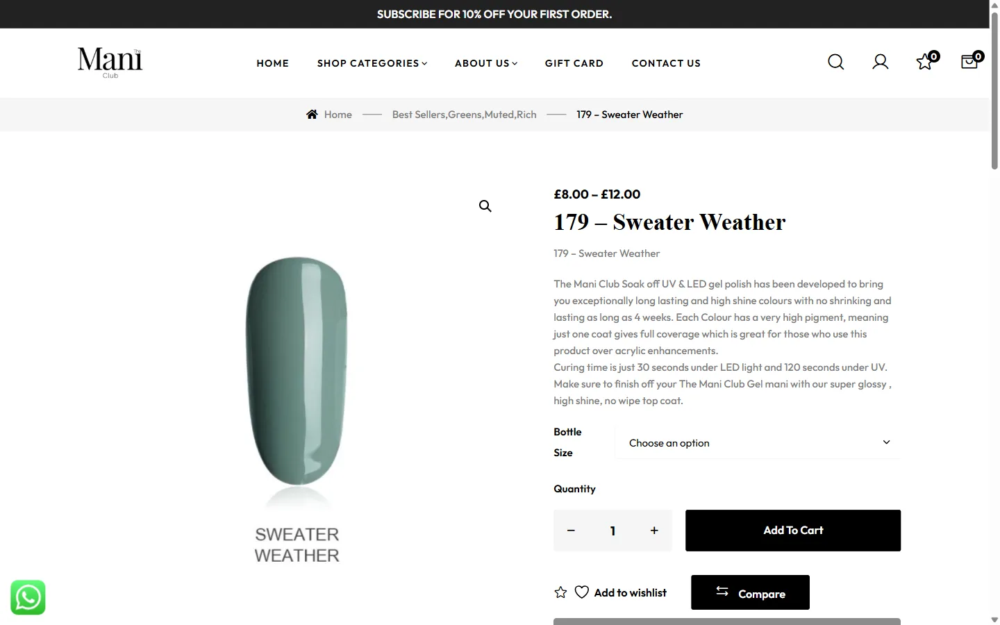 The Mani Club website: inside page
