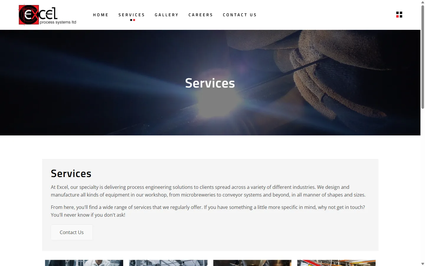 Excel Process Systems Ltd website: inside page
