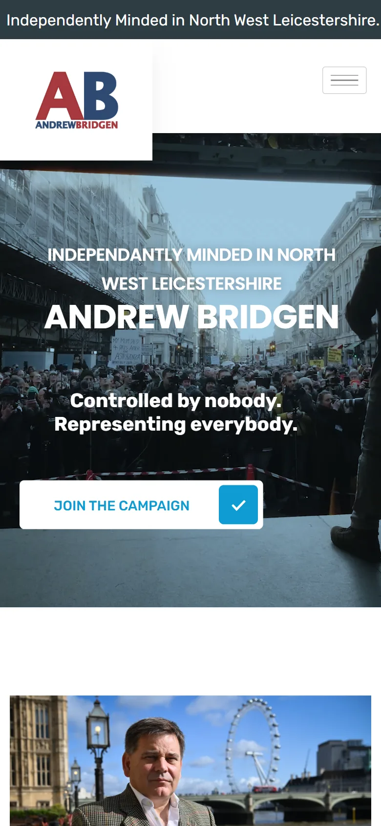 Andrew Bridgen MP, North West Leicestershire website: mobile view