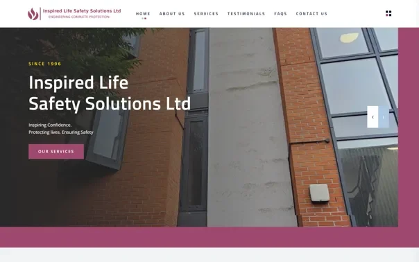 Inspired Life Safety Solutions website development by Vimana Digital