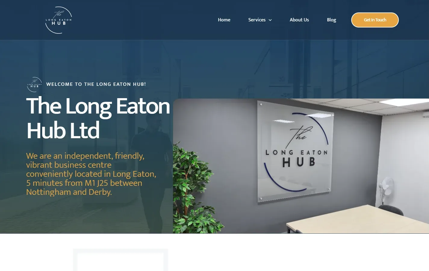 The Long Eaton Hub website: homepage designed and built by Vimana Digital