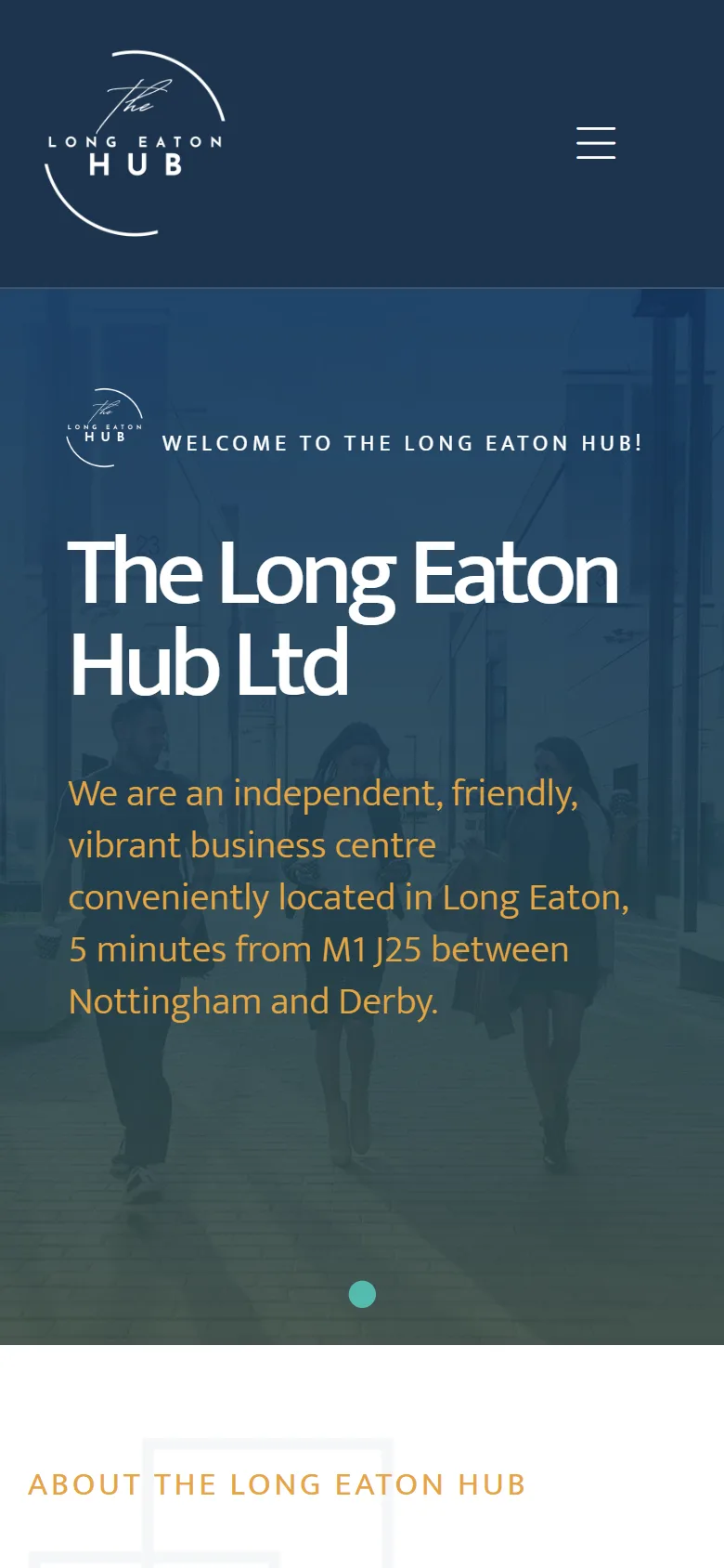 The Long Eaton Hub website: mobile view
