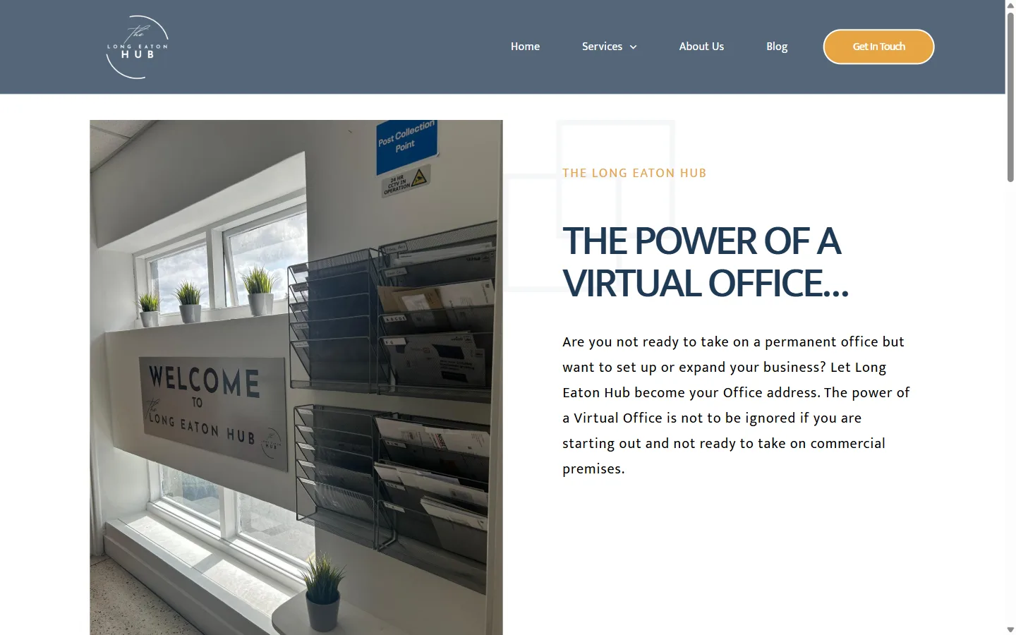 The Long Eaton Hub website: inside page