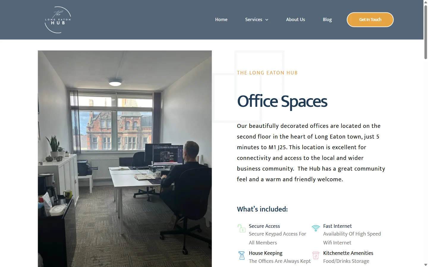 The Long Eaton Hub website: inside page