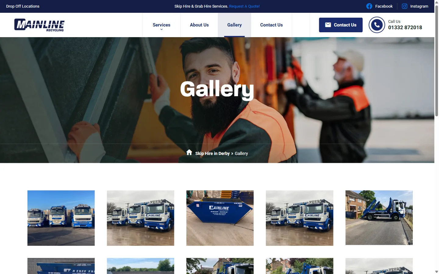 Mainline Recycling Ltd website: inside page