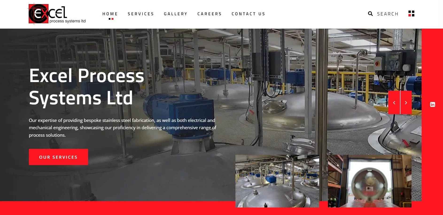 Industrial Manufacturing Web Design by Vimana Digital for Excel Process Systems ltd