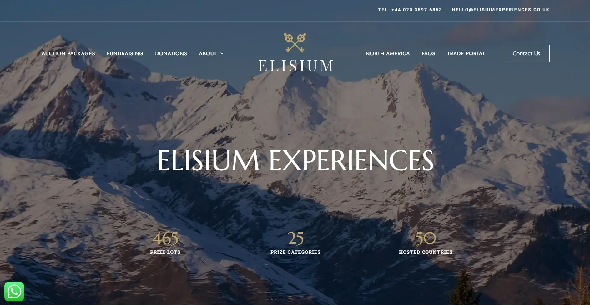 Luxury web design for Elisium Experiences in Derby, a premium event planning company.