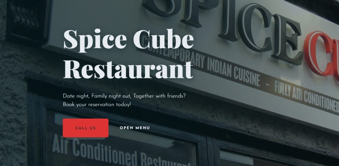 Restaurant Website - Spice Cube Home