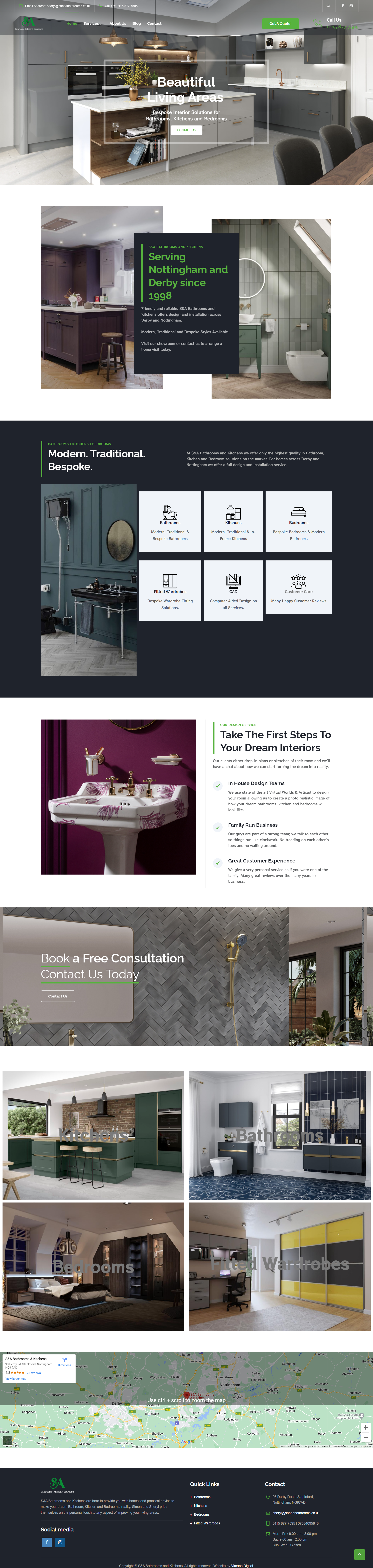 Kitchen & Bathrooms Website - s and a bathrooms and kitchens