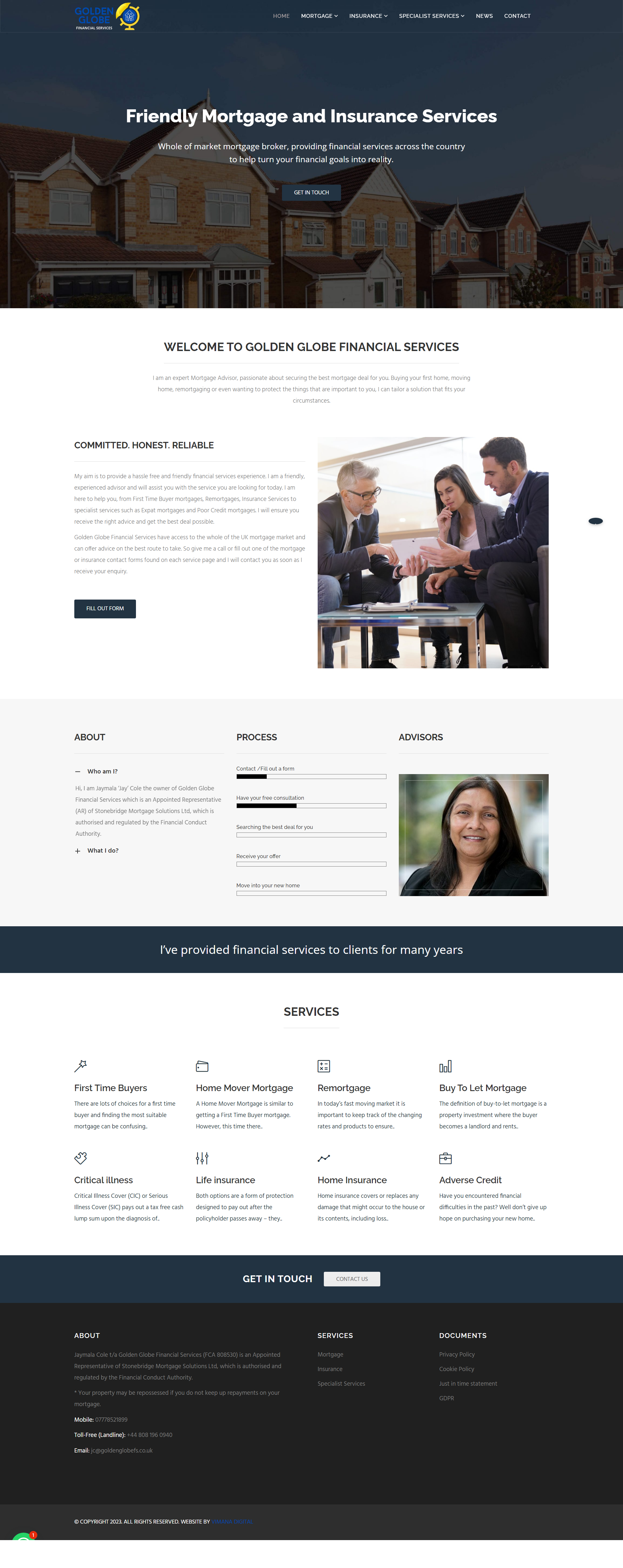 Mortgage Broker Website - Golden Globe Financial Services