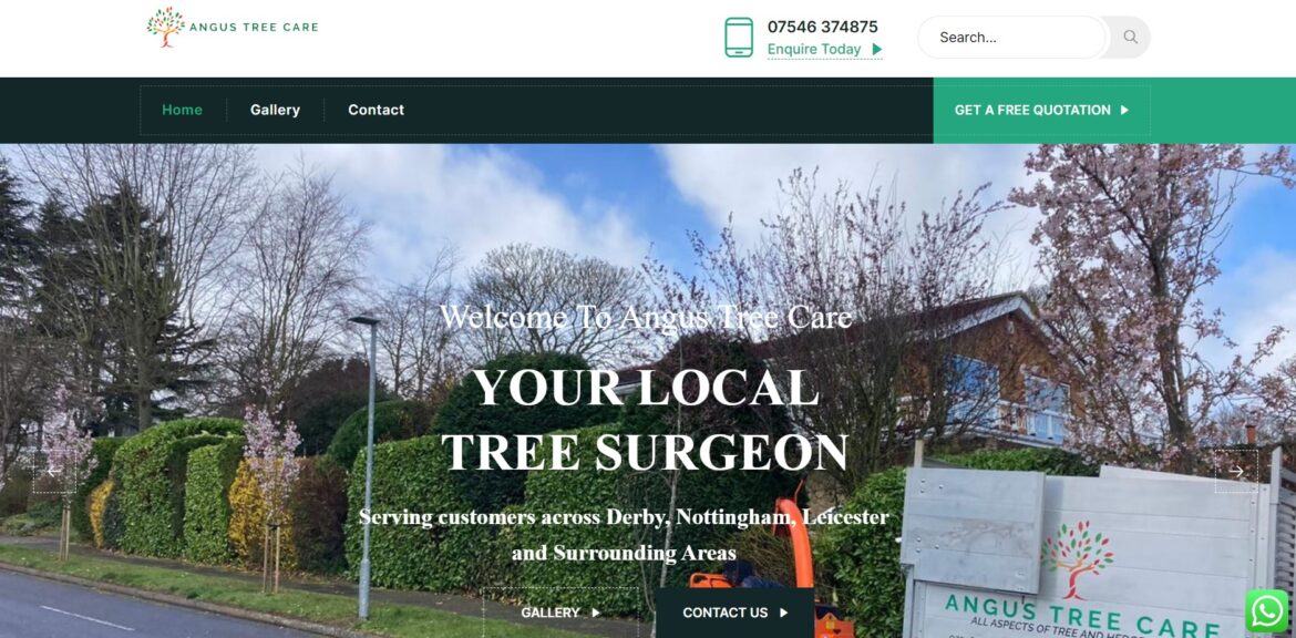 Tree Surgeon Website by Vimana Digital