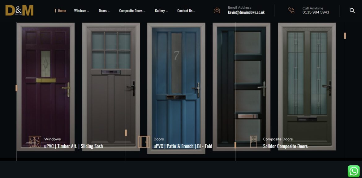 D&M Windows Website Web Design Nottingham