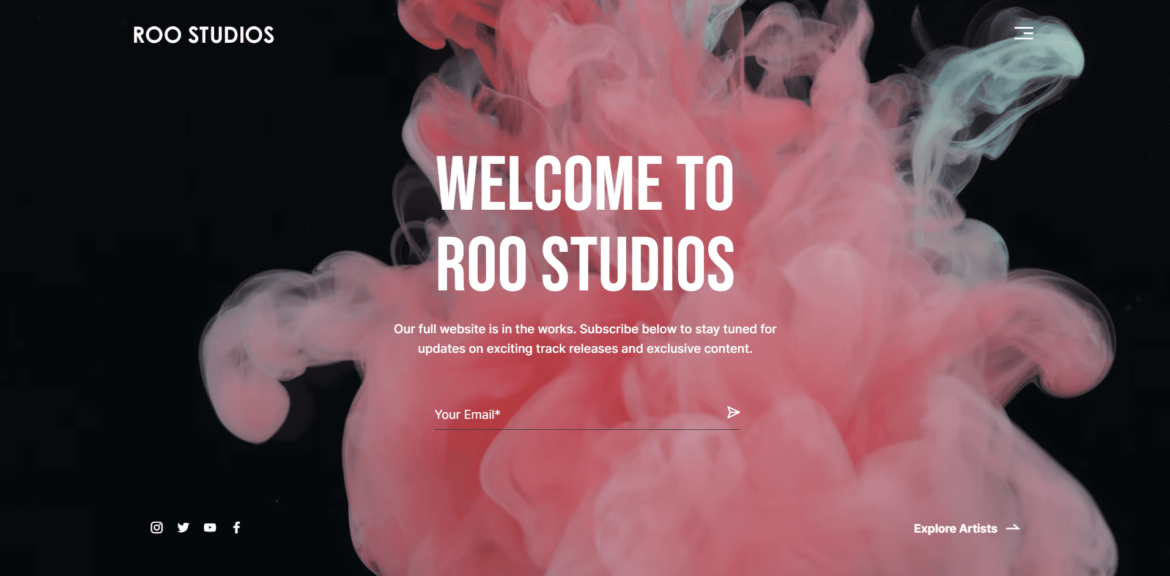 Roo Studios Record Label Website by Vimana Digital