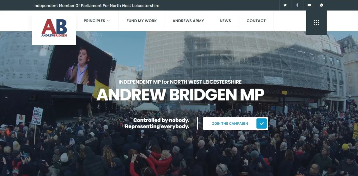 Andrew Bridgen MP Website Design by Vimana Digital