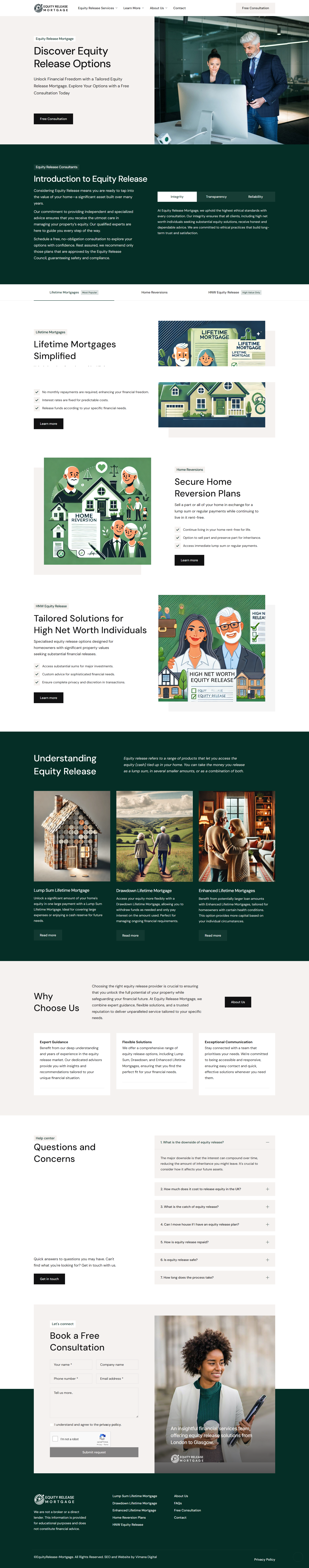 Equity Release Mortgage Website by Vimana Digital