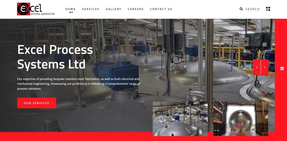Industrial Manufacturing Web Design by Vimana Digital for Excel Process Systems ltd