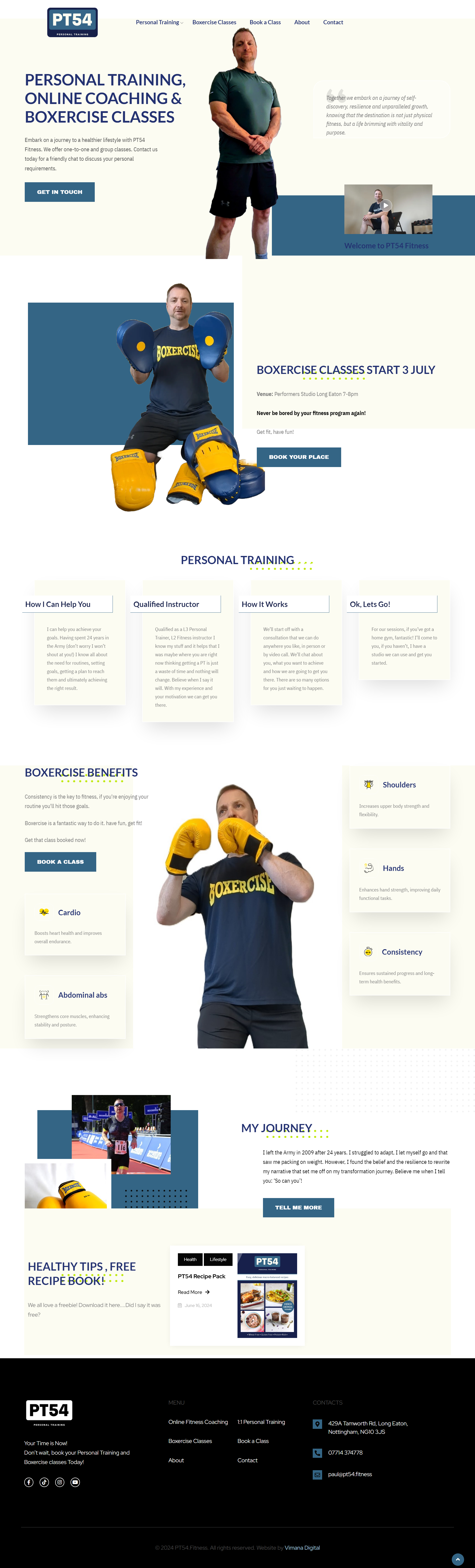 Personal Training Website by Vimana Digital