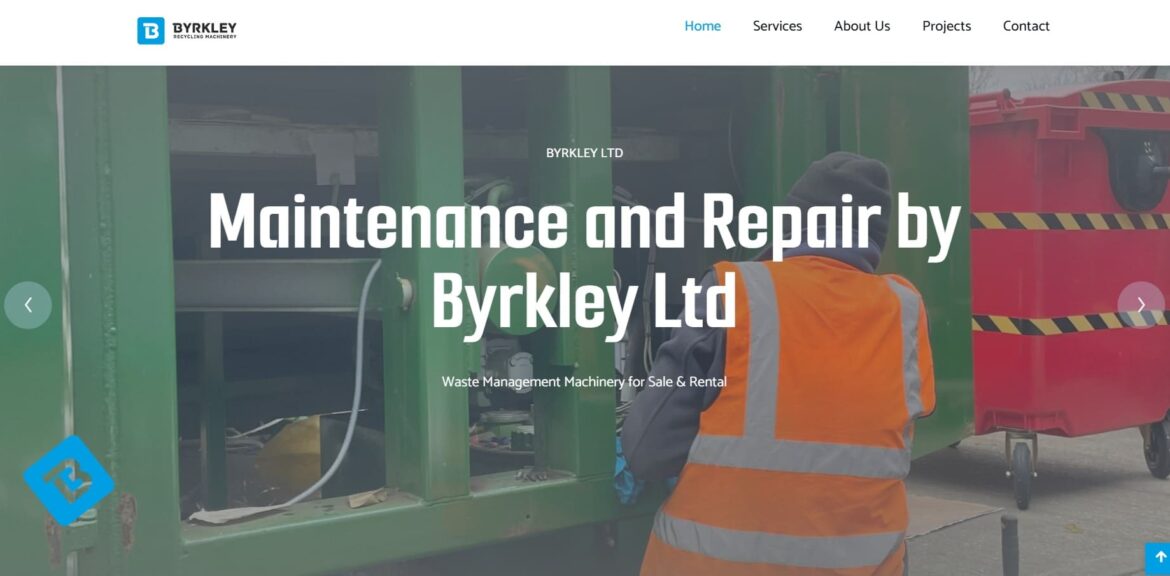 Byrkley Waste Compactor Website by Vimana Digital