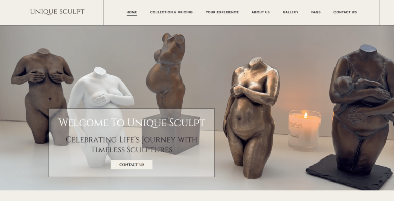3D Sculptures Website by Vimana Digital