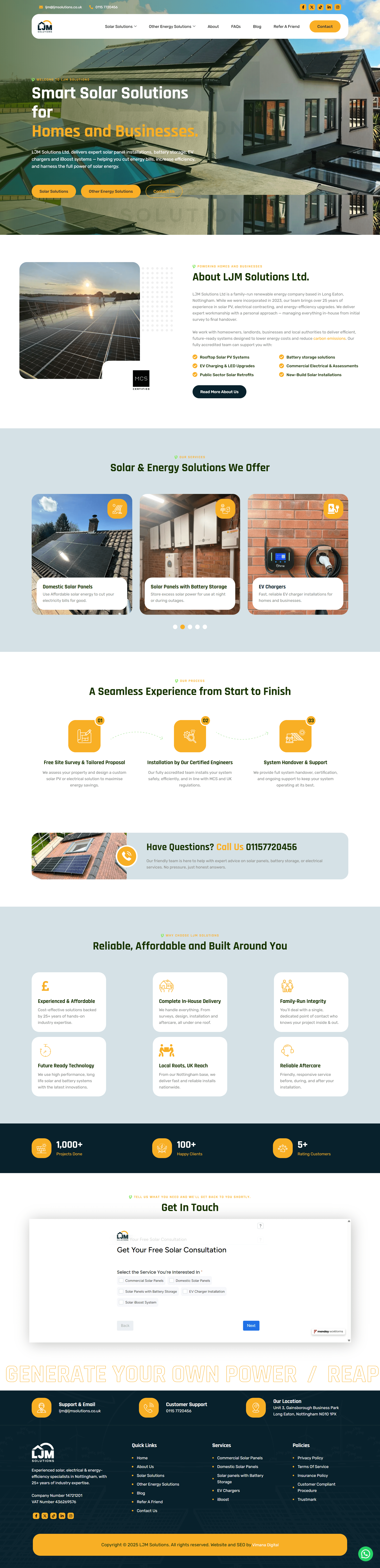 LJM Solutions Solar Web Design by Vimana Digital