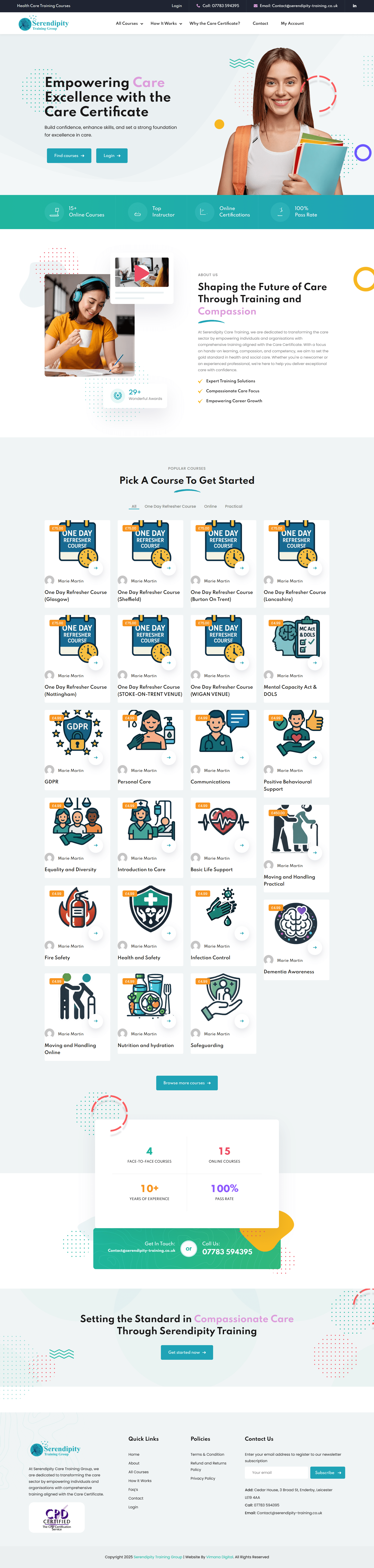 Serendipity Training - NHS Training Courses eCommerce Web Design by Vimana Digital