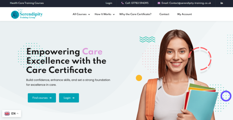 Nurse Training Courses Website by Vimana Digital