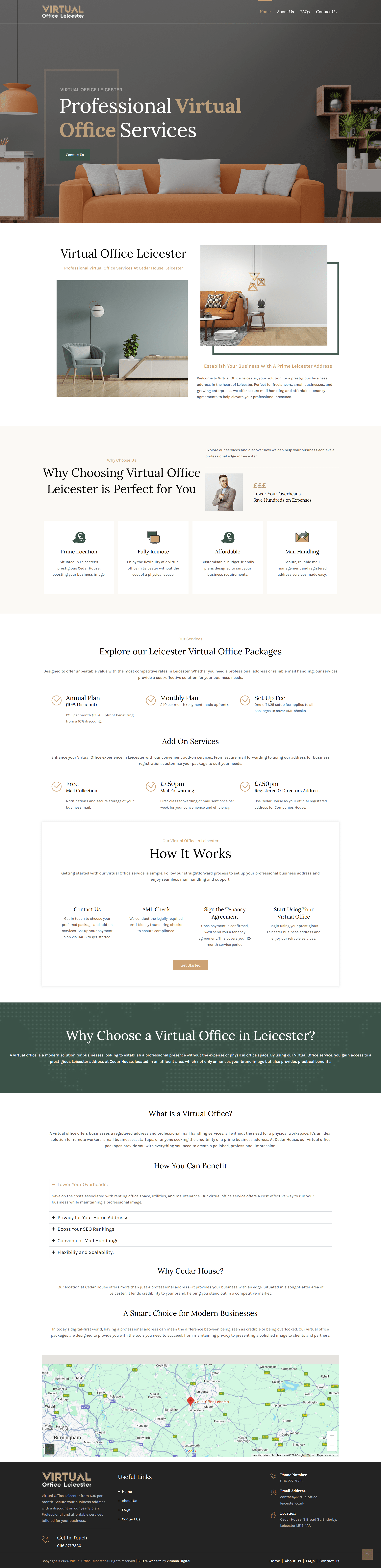 Virtual Office Leicester Web Design by Vimana Digital
