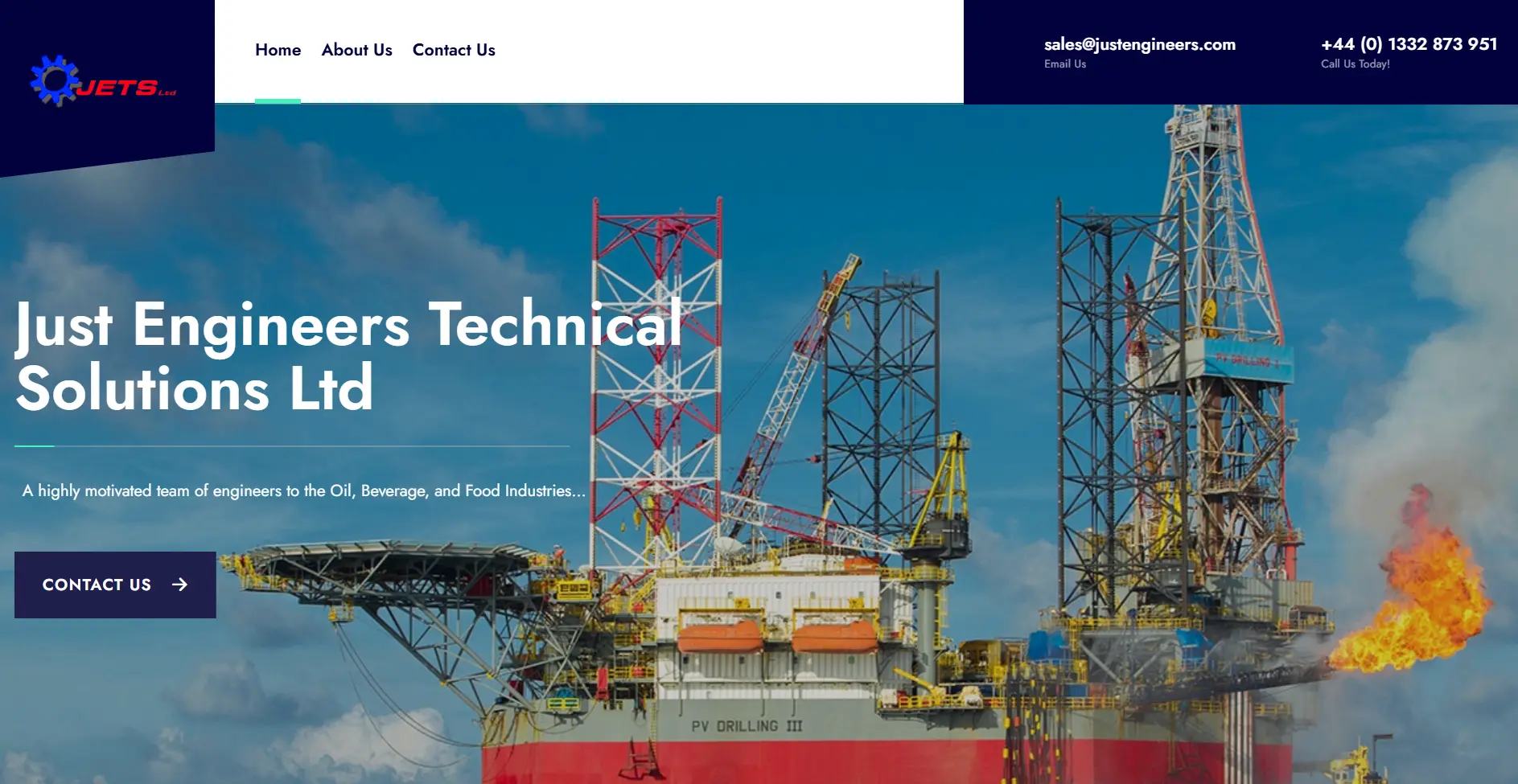 Corporate website design for J.E.T.S in Derby, an engineering consultancy with global reach.