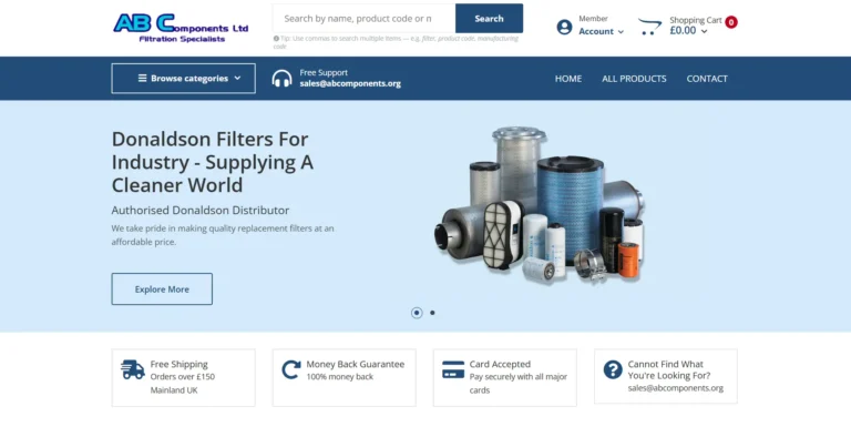 AB Components Ecommerce Homepage