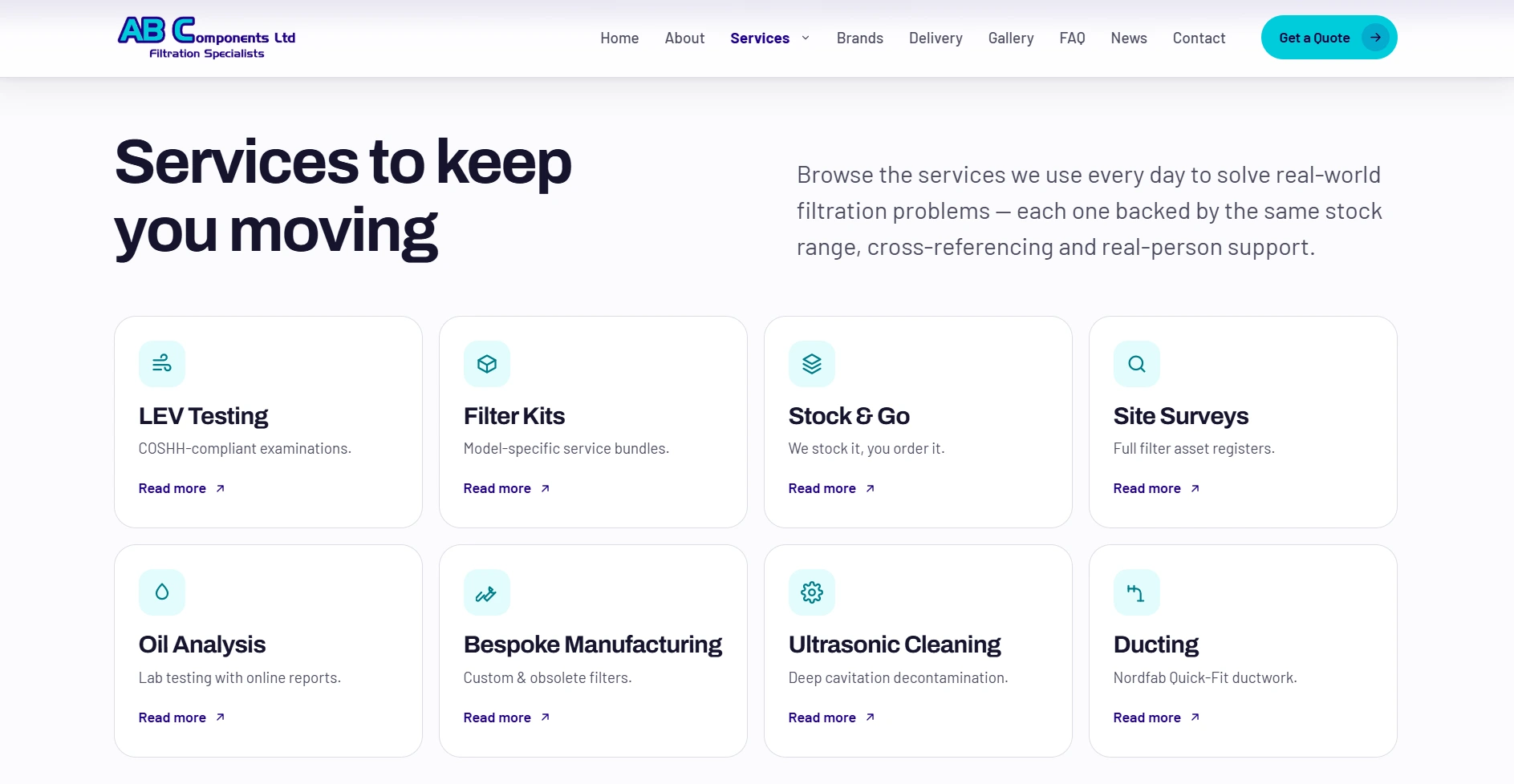 AB Components services gallery page