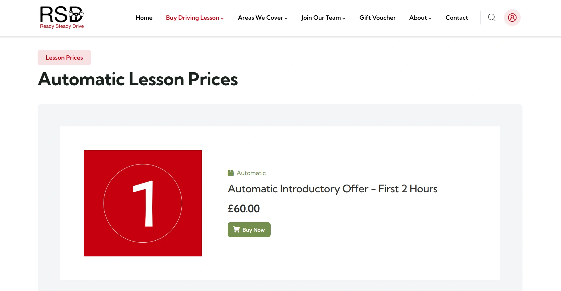 Ready Steady Drive online lesson booking system