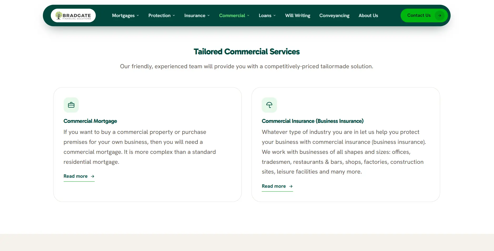 Bradgate Financial Solutions service gallery page