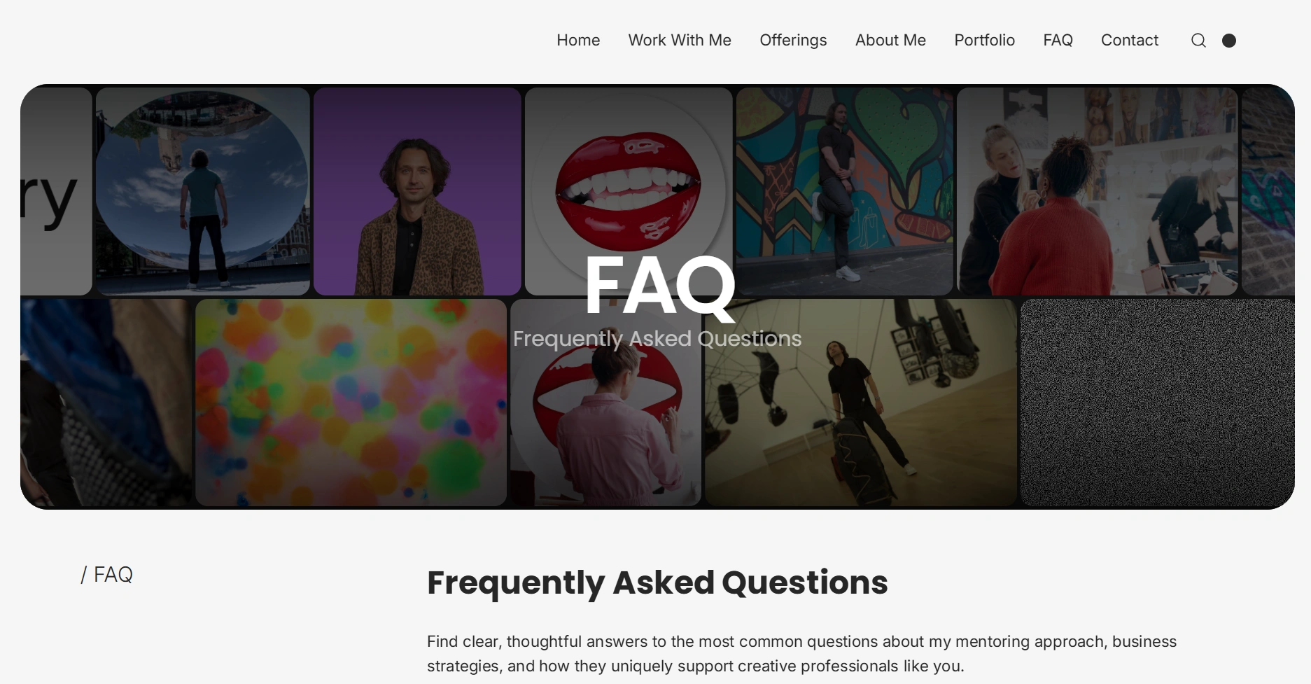 Andrew Parker Art frequently asked questions website section