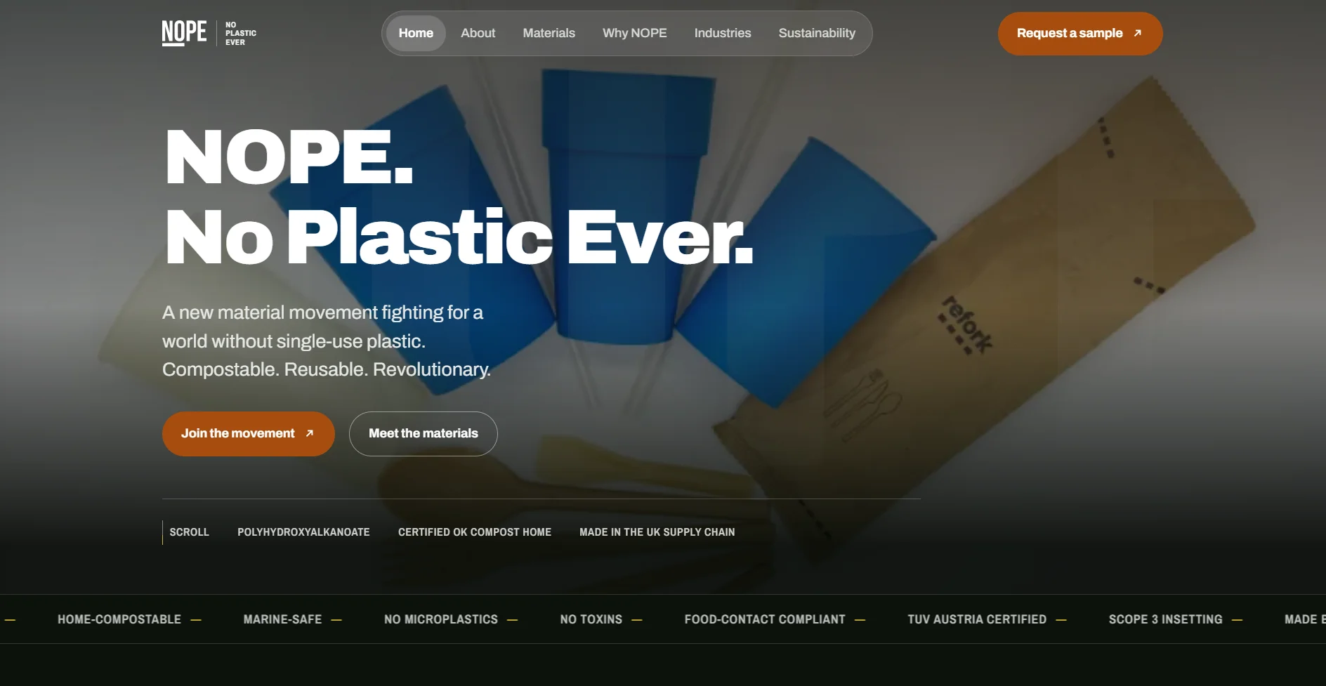 NOPE Group bespoke PHP website homepage