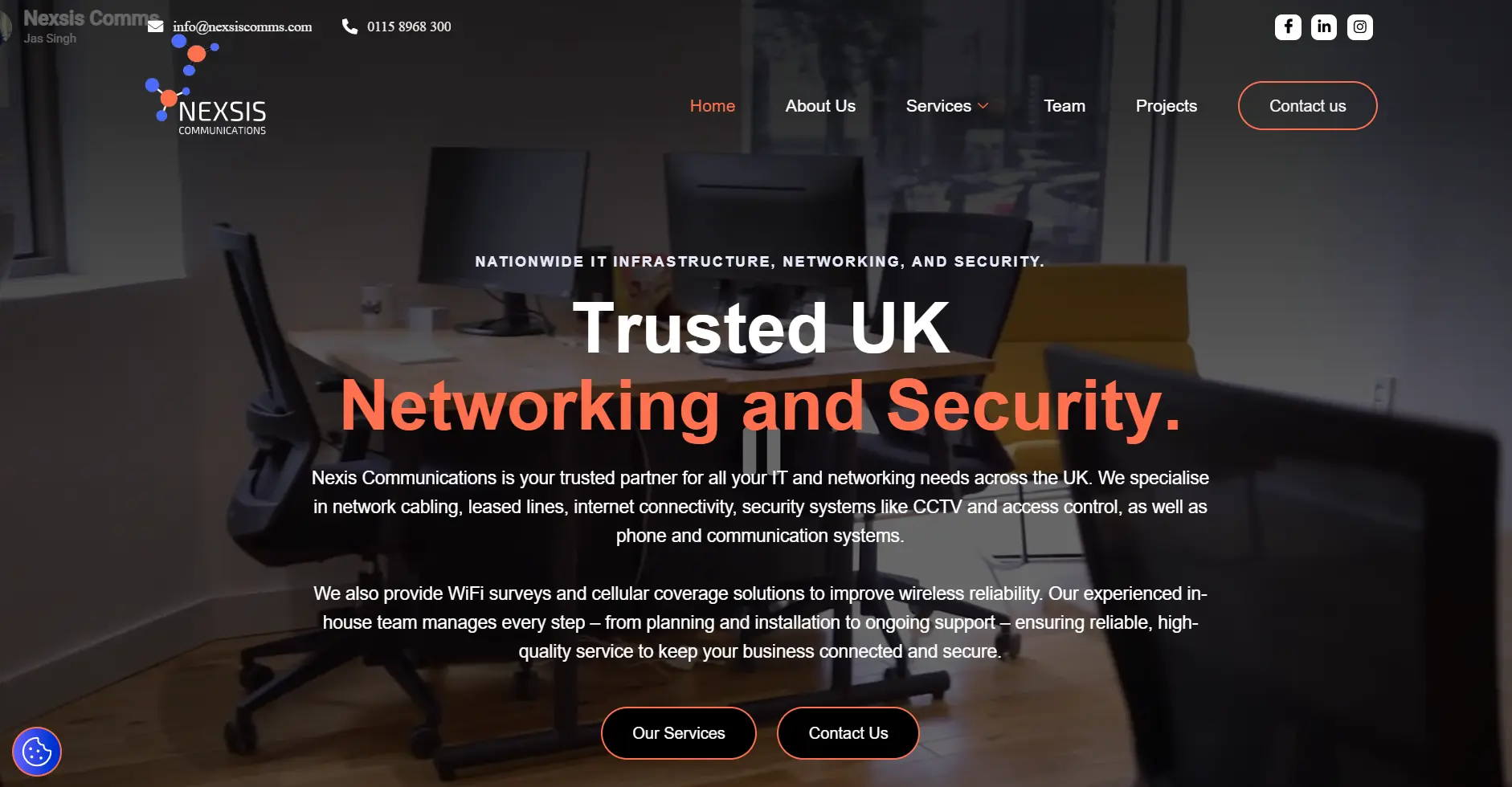Nexsis Communications website homepage