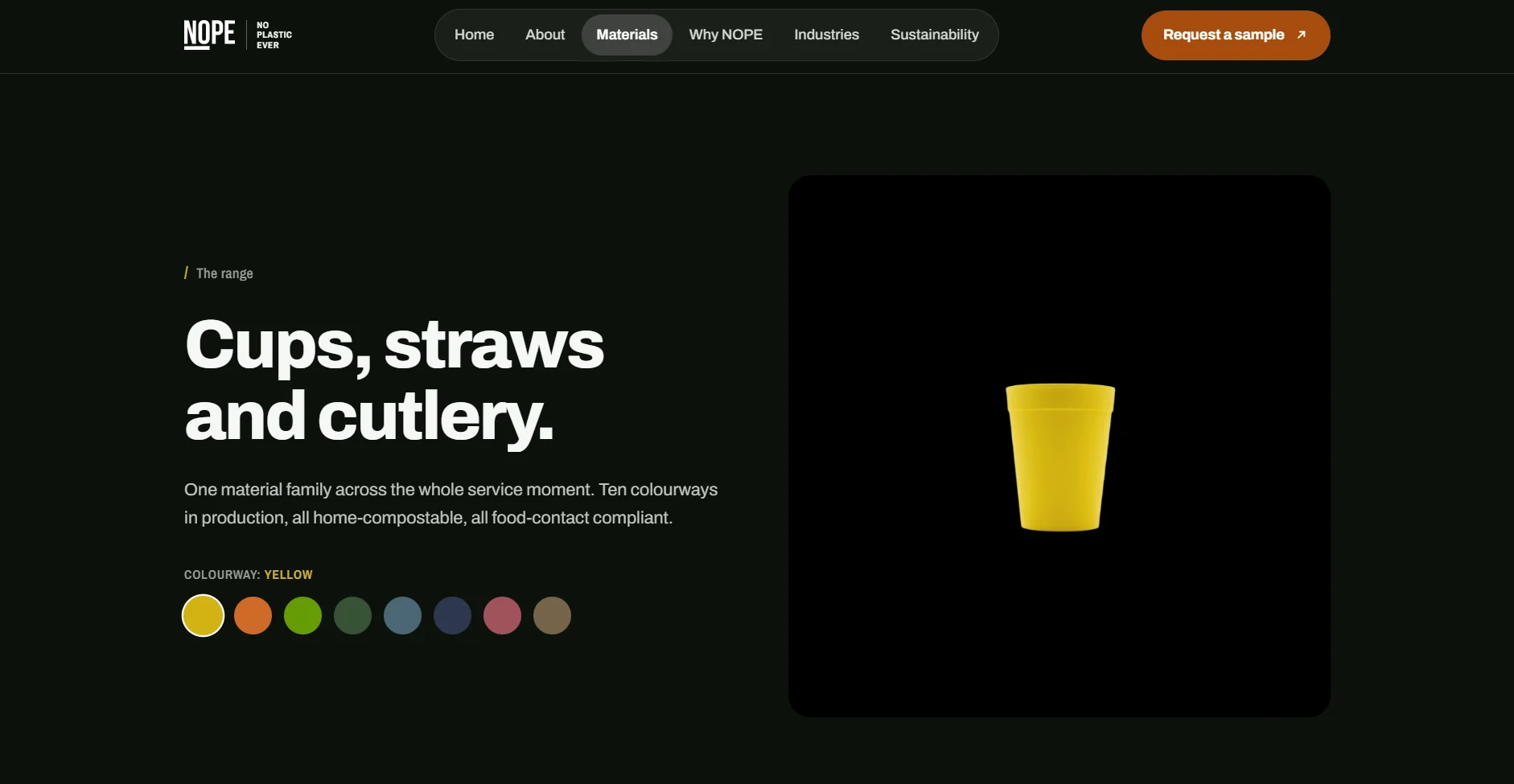 NOPE primary product range including straws cups and cutlery