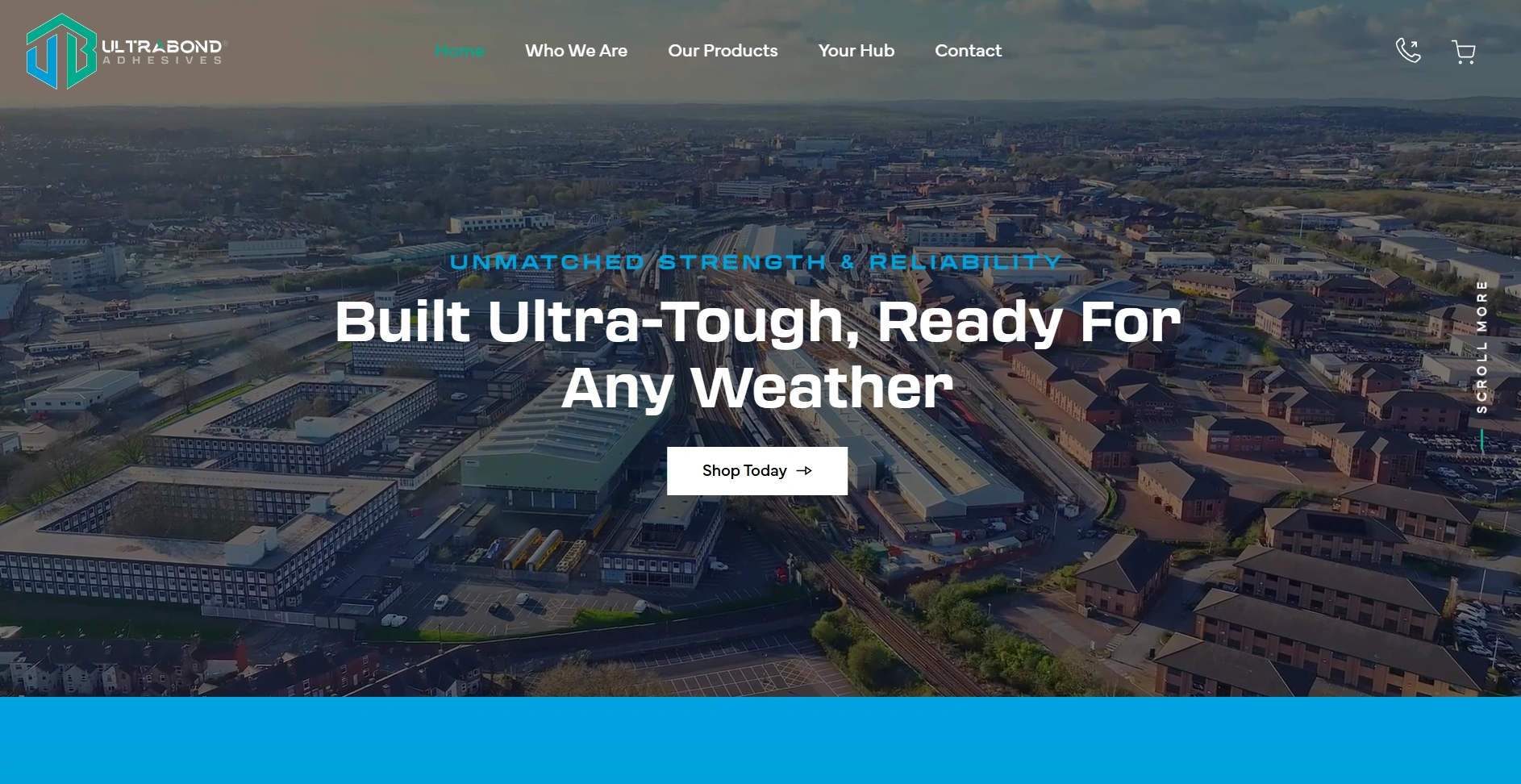 Ultrabond Adhesives ecommerce website homepage
