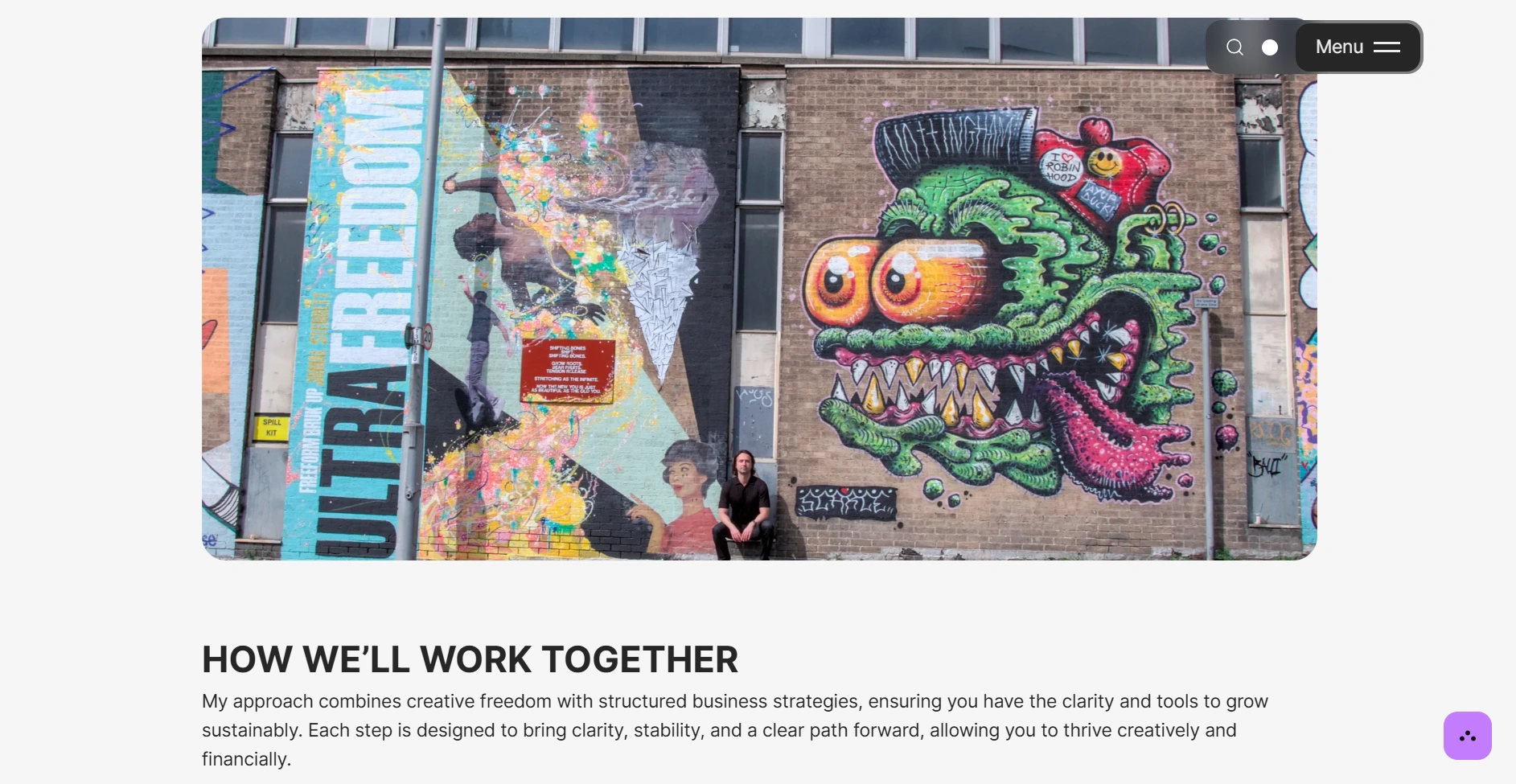 Work with Andrew Parker website section